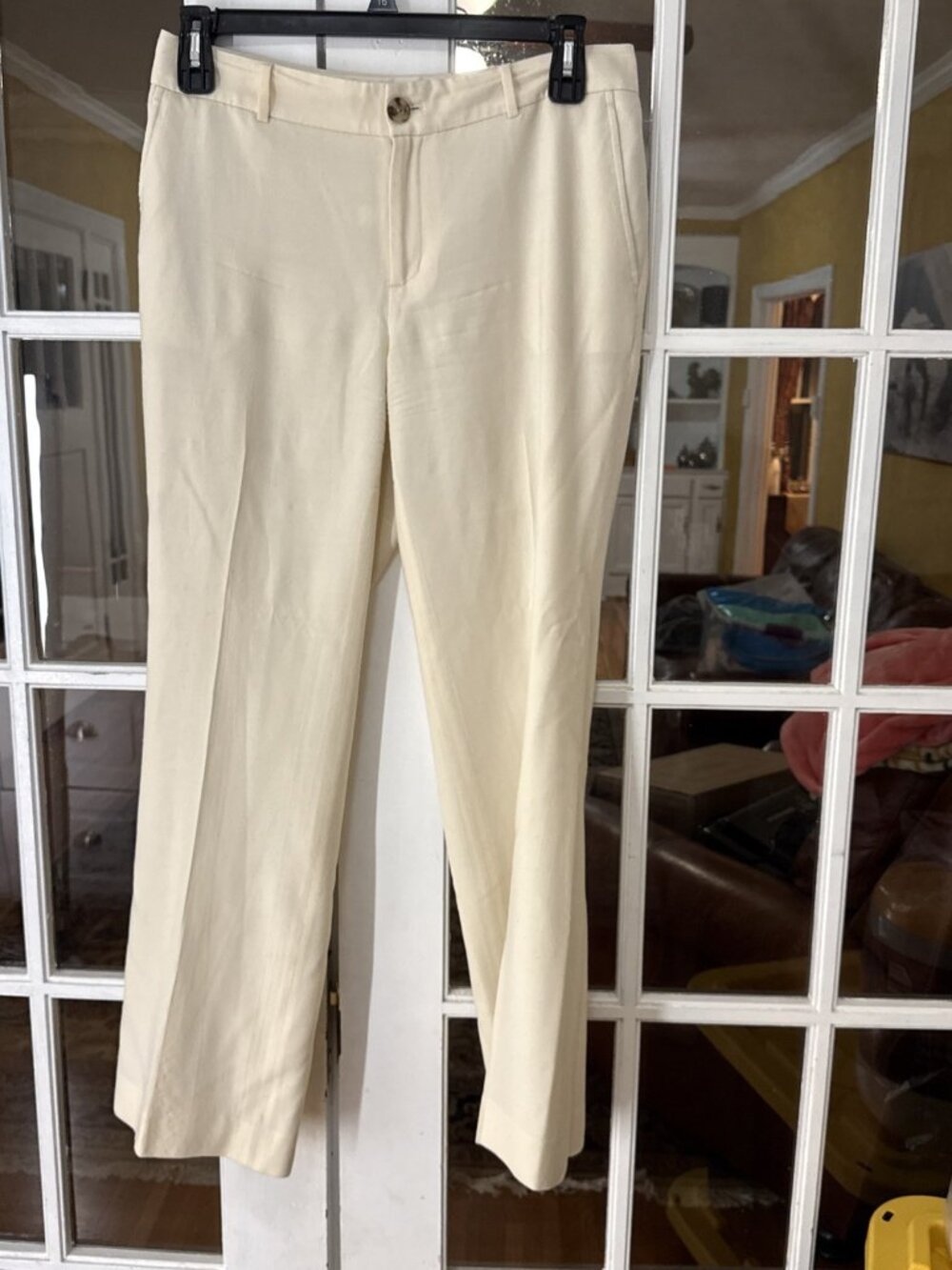 Banana Republic Martin Fit Cream Dress Pants Womens 8 Work Career Trouser Slacks